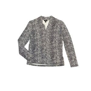 Talbots Petites Womens Long-Sleeve Printed Blouse Size SP 1649